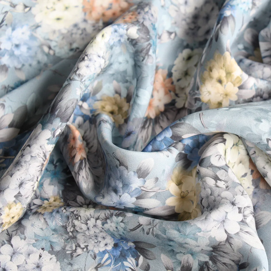 Beautiful In Blue Silk Satin
