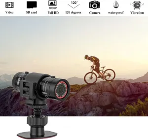 Bicycle Motorbike Helmet Camera, HD 1080P Sports Action Camera, Motorcycle Video DV Camcorder, Waterproof Bike Car Video Recorder, Mini Action DVR Video Cam, for Outdoor Wilderness,32G SD Card