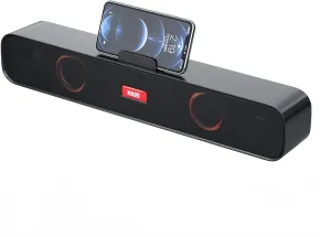 Bluetooth Speaker, Suitable for Computers/Tablets/Smartphones,SquareAppearance, Simple and Elegant, with Mobile Phone Holder, Gradient Dynamic Light- Black