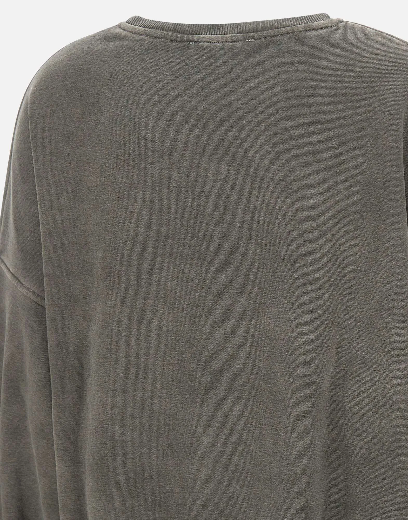Brown Cotton Sweatshirt with Fleece