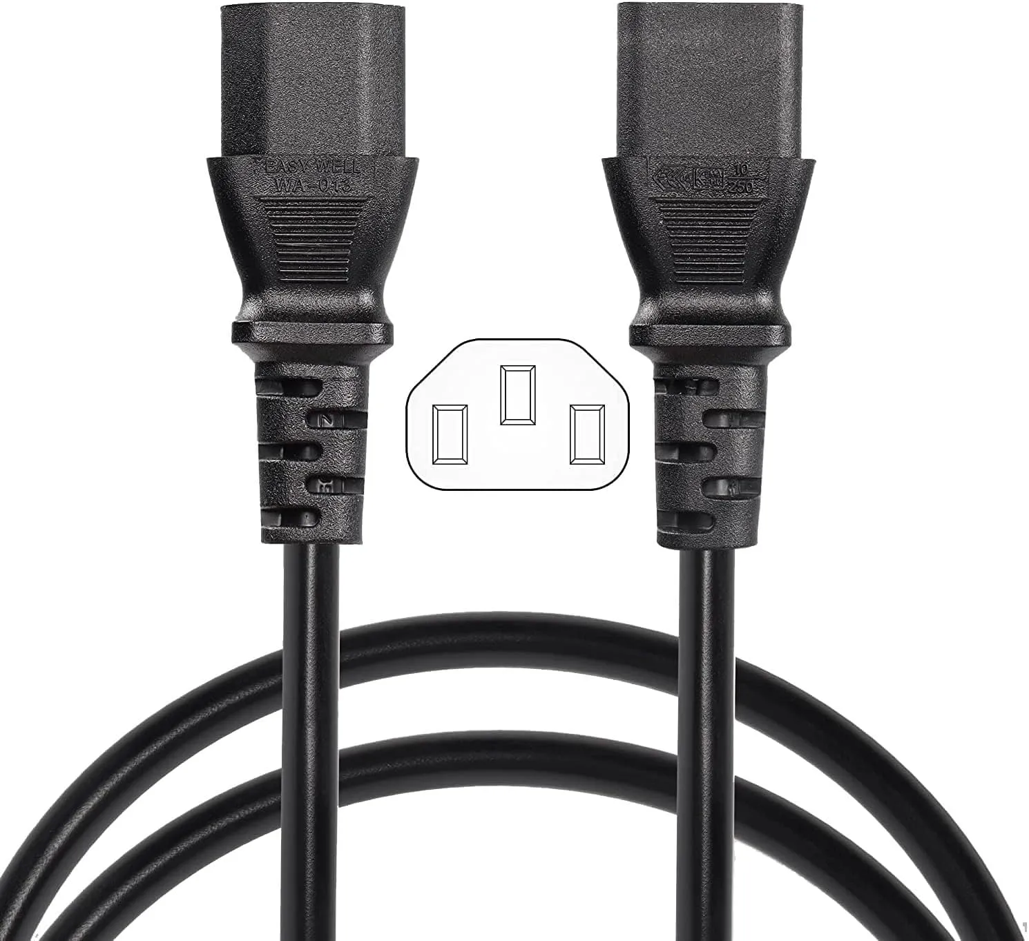 C13 to C13 Power Extension Cable,6ft/1.8m,17AWG 10A 250V IEC 320 C13 Female to C13 Female PC/Monitor PDU Power Conversion Cord,2500W (1.0MM,6ft/1.8m)