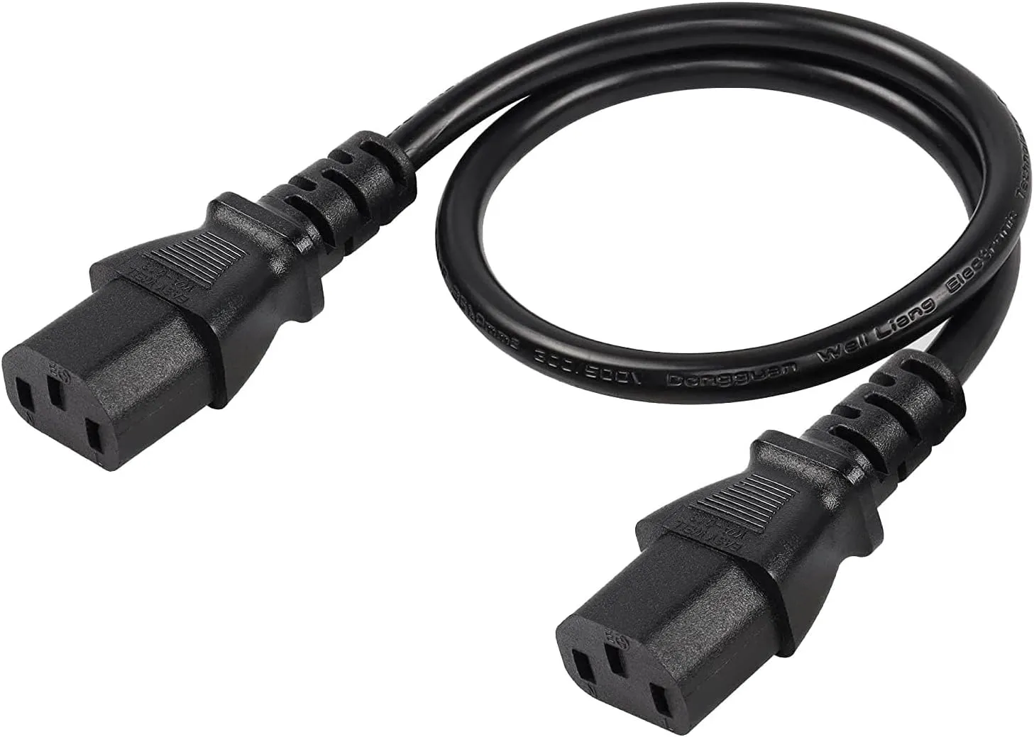 C13 to C13 Power Extension Cable,6ft/1.8m,17AWG 10A 250V IEC 320 C13 Female to C13 Female PC/Monitor PDU Power Conversion Cord,2500W (1.0MM,6ft/1.8m)
