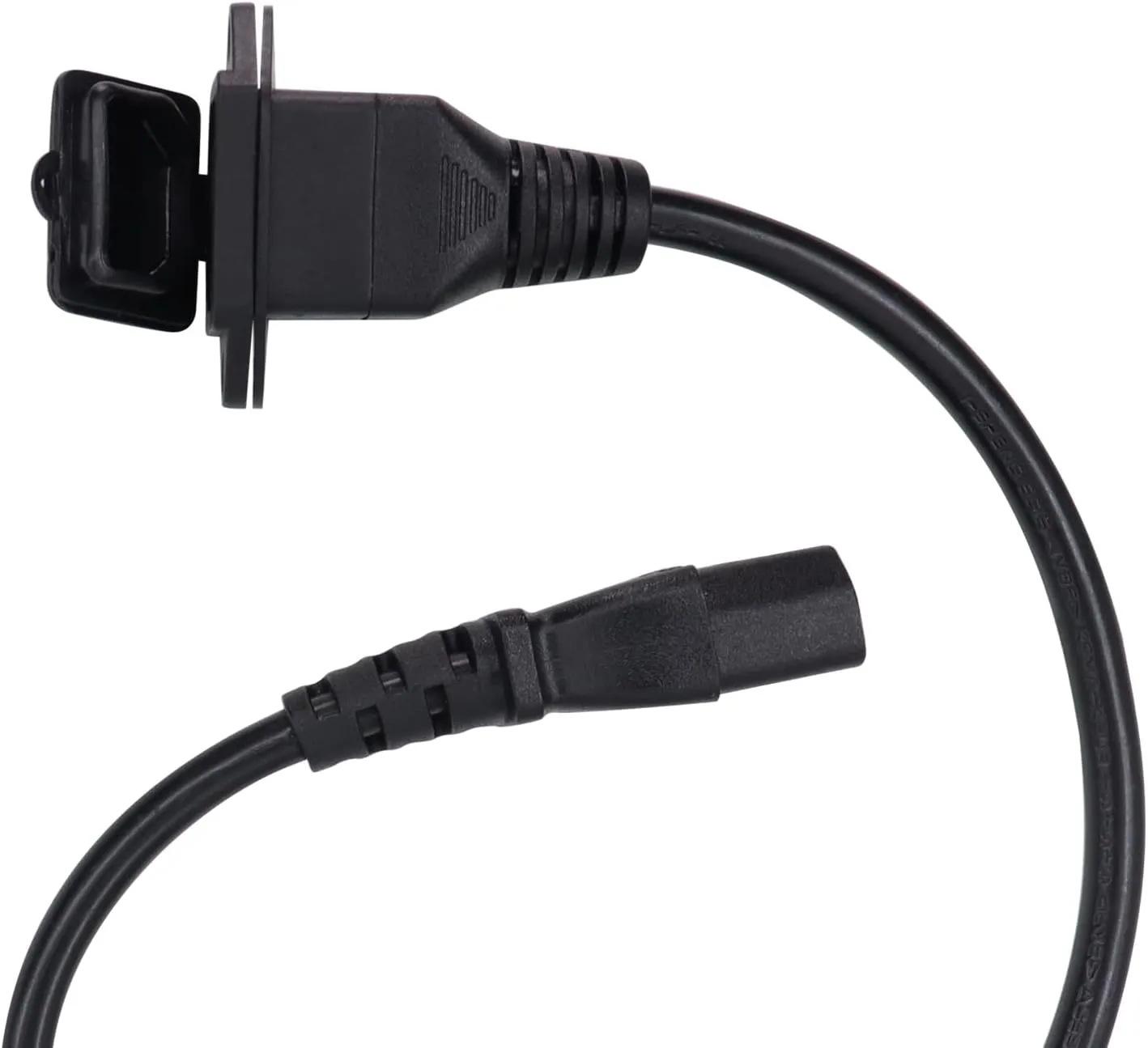 C13 to C14 Panel Mount Power Cable, with Waterproof Cover, IEC 320 90 Degree C13 Female to C14 Male PDU Power Extension Cord, Used for Computers, Monitors, Printers (0.5m)