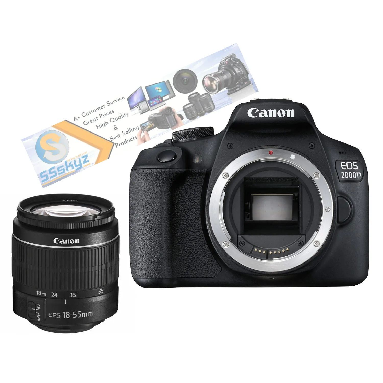 Canon Eos Rebel 2000D / T7 24.1 Mp Digital Slr Camera with 18-55mm Lens