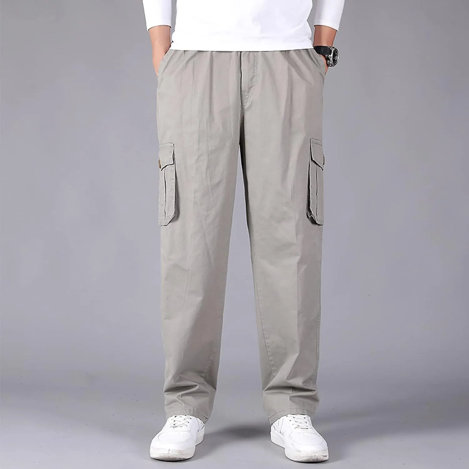 Cargo Pants for Men,Mens Pants Cargo Joggers Fleece Sweatpants Casual Slim Fit Pant Chino Trousers with Pockets