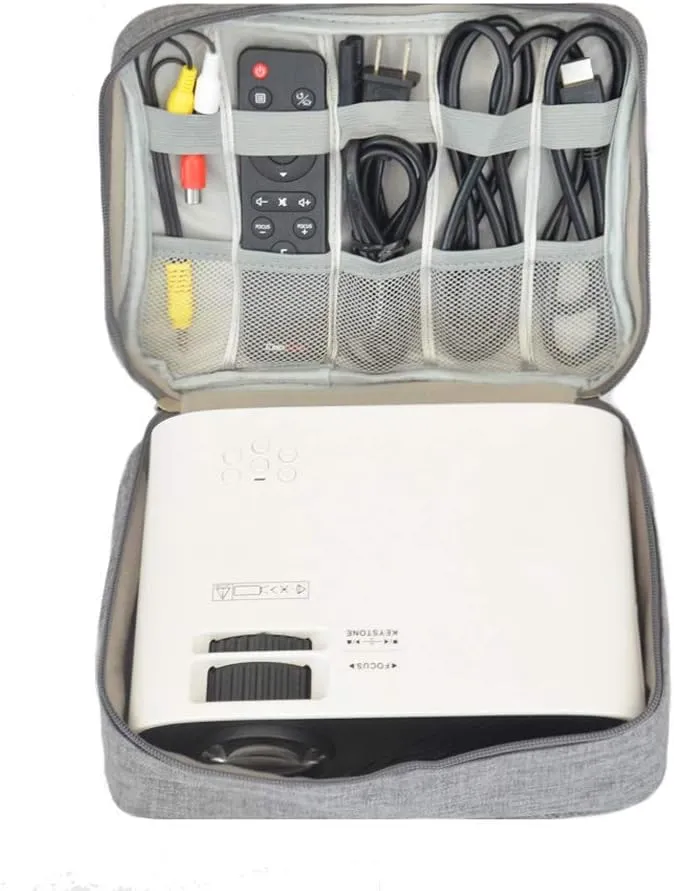 Carrying Bag Case Storage Organizer for Projectors and Accessories (Grey, Single)