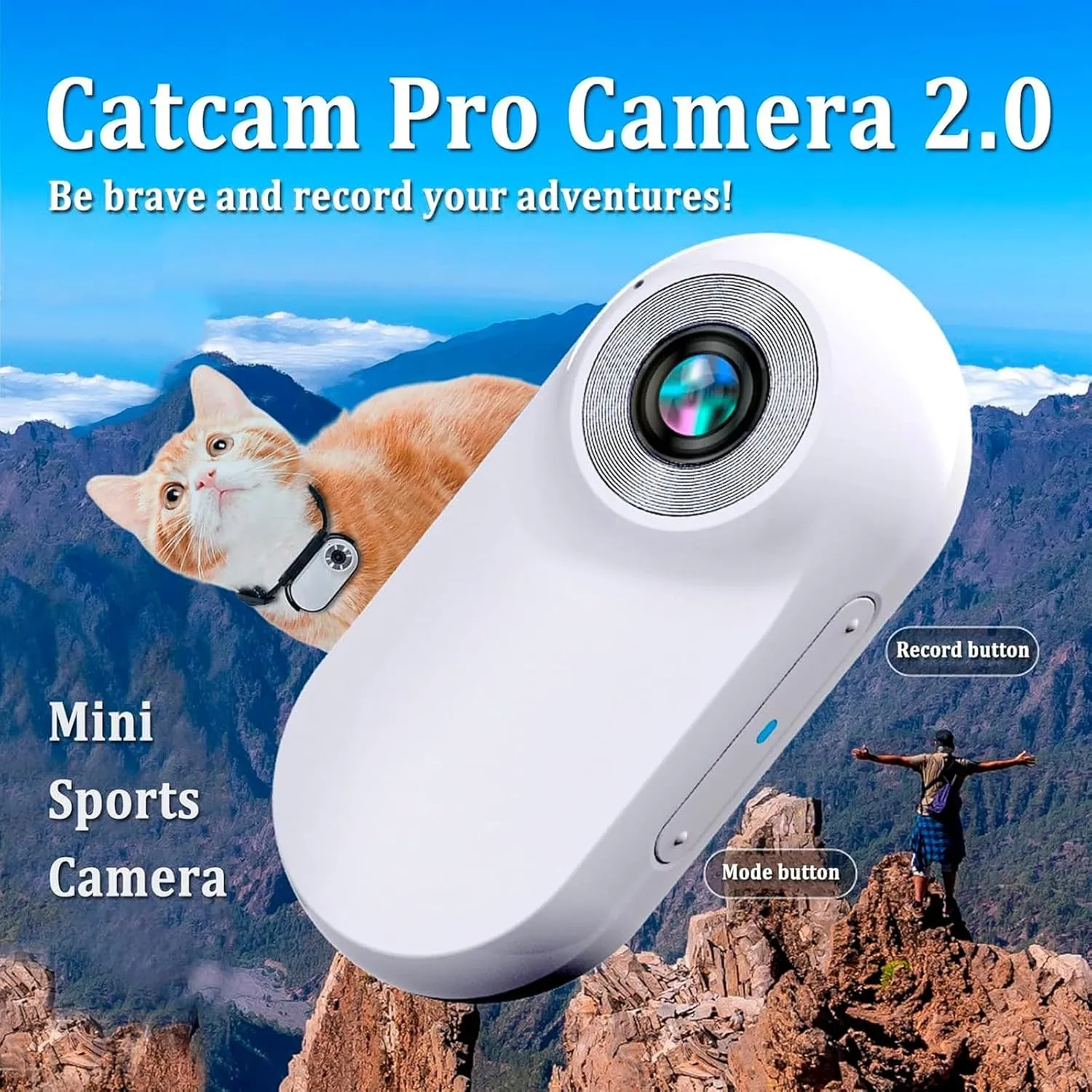 Catcam Pro,Catcampro CatCamera,Dog Collar Camera,Catcam Pro Camera2.0 Waterproof 1080p Pet Action Camera,CatCamera Collar Real Time Feed,Wireless Mini Sport Cam,with 32g Card (Black)