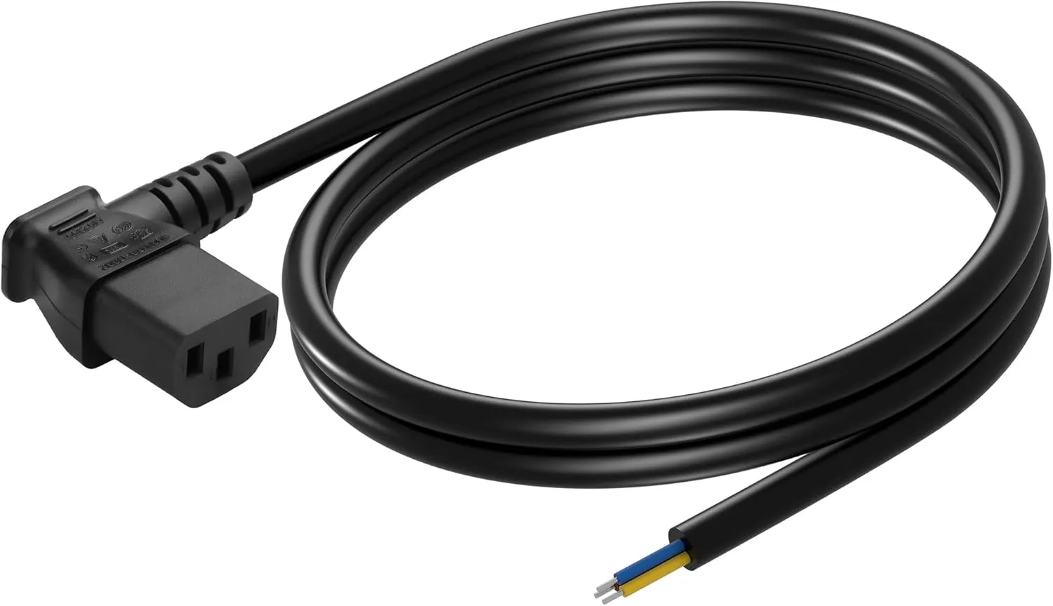 CERRXIAN 3.93FT IEC 320 C13 Female 3 Pin with Open Wiring Stripped, 18AWG C13 to Bare Wire Power Supply Heavy Duty Replacement Cable,Pigtail Open Cable (C13 Female - Right)