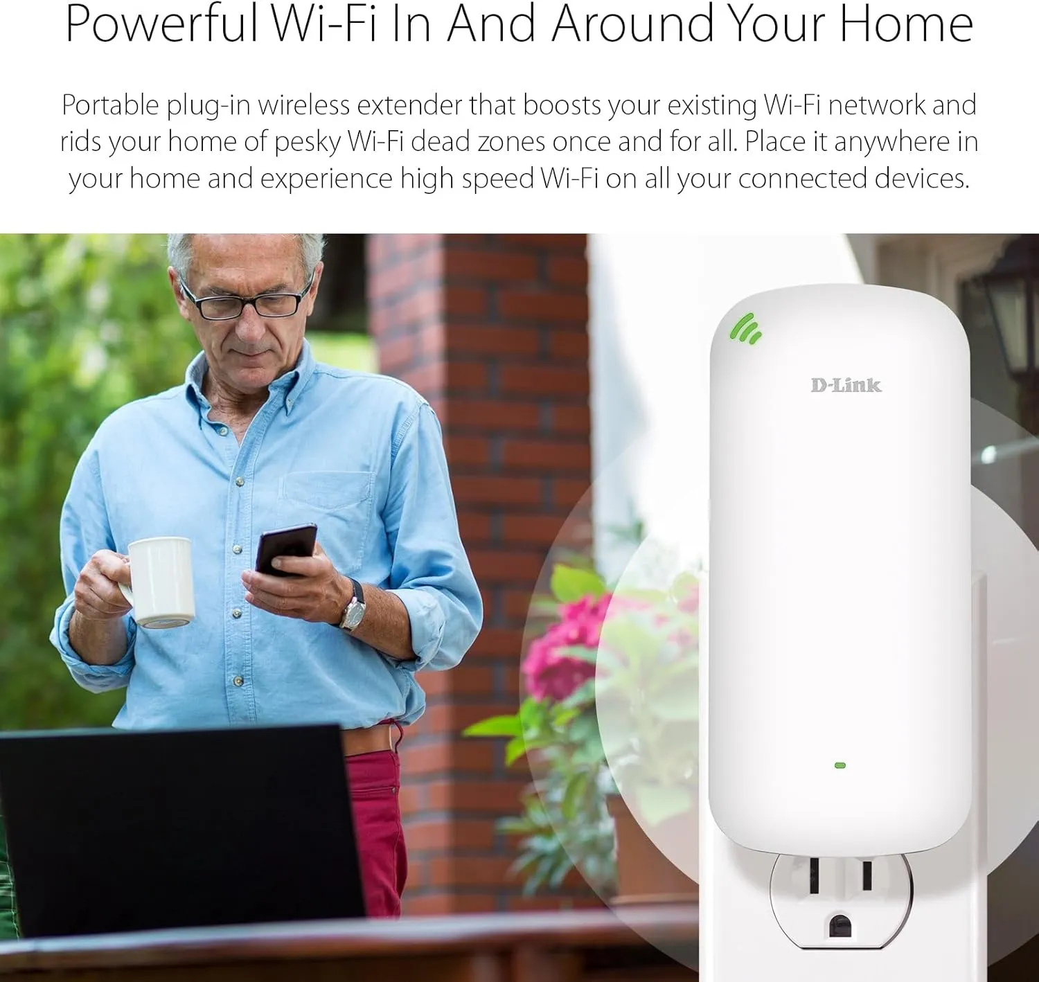 D-Link AX1800 Mesh WiFi 6 Range Extender - Cover up to 2600 sq.ft - Dual Band, WPA3, Booster, Repeater, Access Point, Extend Wi-Fi in Your Home, Gigabit Port, (DAP-LX1880A1/RE) (Renewed)
