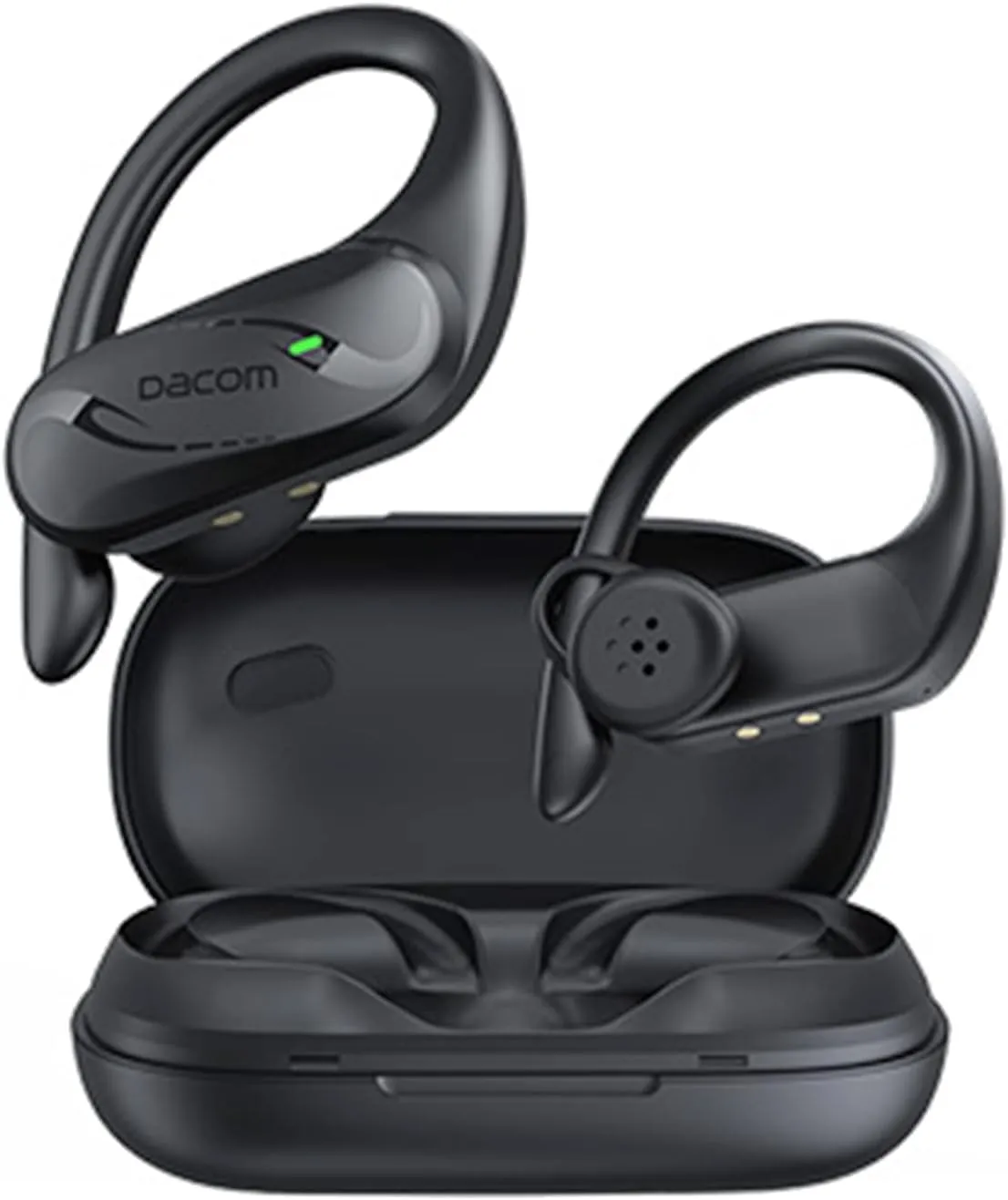DACOM Bone Conduction Headphones Waterproof Bluetooth 5.3 Sport Headphones,True Wireless Earbuds with Earhooks,Bone Conduction Earbuds with Mic Half Open Ear Headphone for Running Cycling -Black