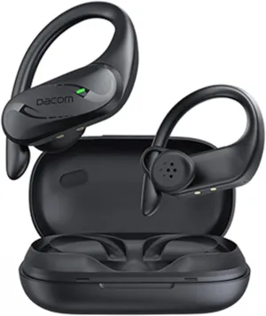 DACOM Bone Conduction Headphones Waterproof Bluetooth 5.3 Sport Headphones,True Wireless Earbuds with Earhooks,Bone Conduction Earbuds with Mic Half Open Ear Headphone for Running Cycling -Black