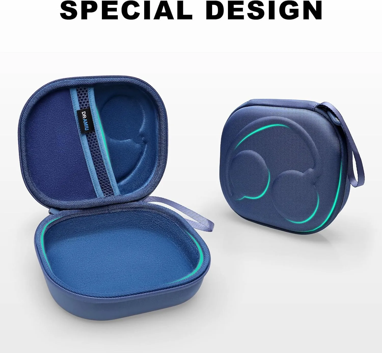 DRAMIU Hard Case Compatible with Skullcandy Crusher Evo, Hesh Evo, ANC 2, Hesh ANC, Riff 2, Riff Over-Ear Headphones, Blue Travel Carrying Bag