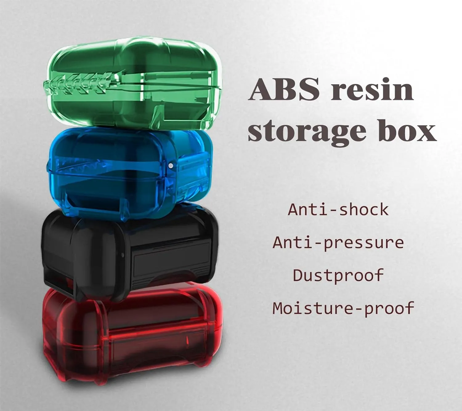 Earphone Case, ABS Resin Hard Storage Box Multifunction Protective Case for Earphone, Earbud, in-Ear Monitor Eartip(ABS Blue) 