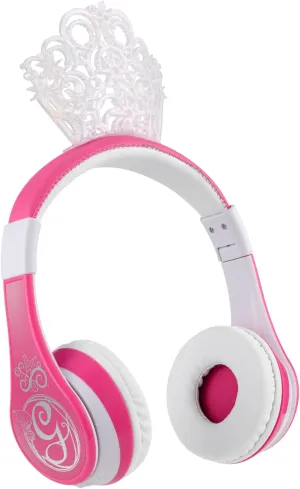 eKids Wicked Glinda Bluetooth Headphones, Wireless Headphones with Microphone Includes Aux Cord, Volume Reduced Kids Foldable Earphones for School, Home, or Travel