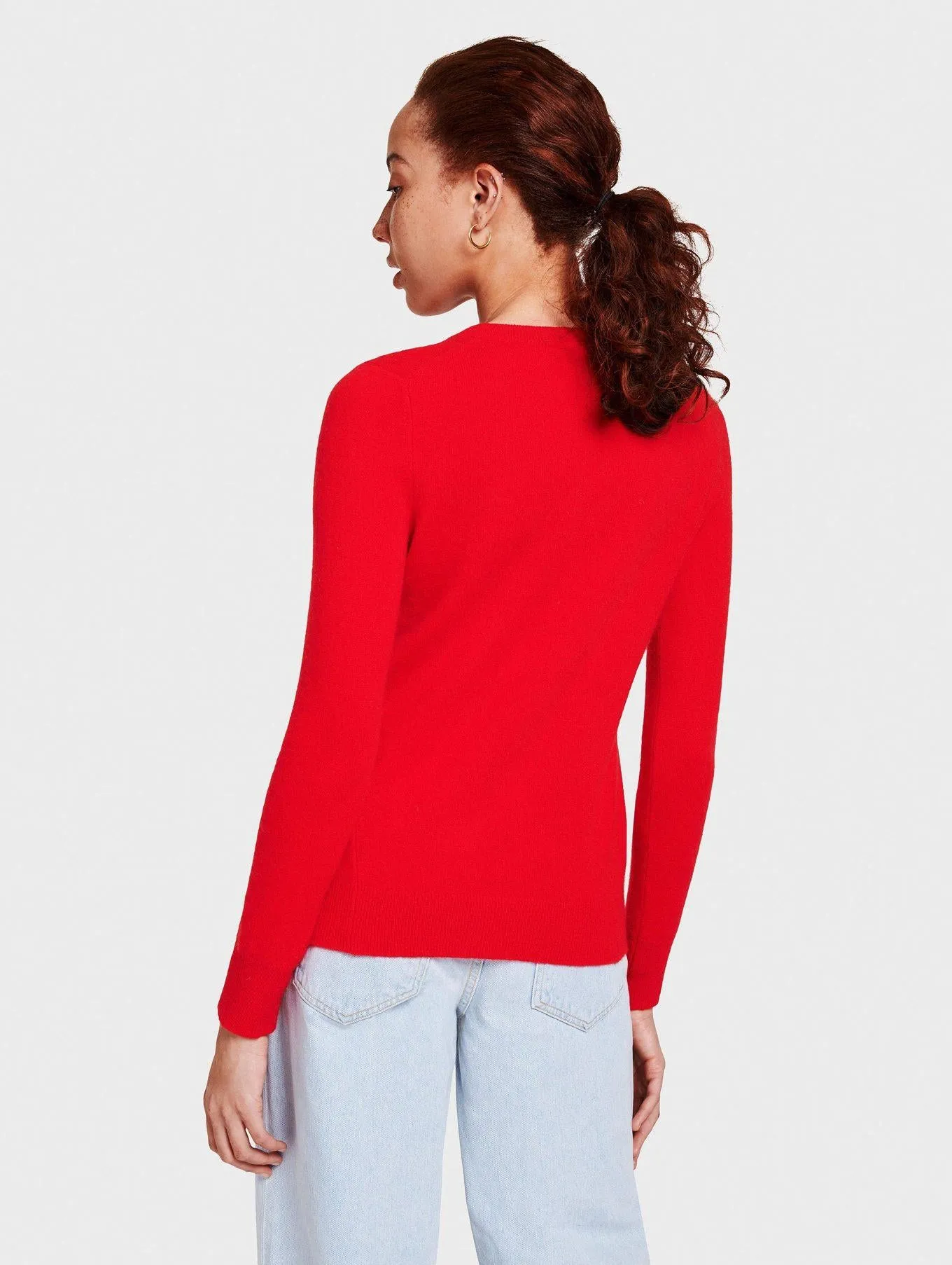 Essential Cashmere Crewneck (Sunset Red Heather)