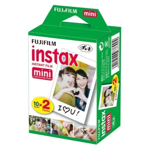 Fujifilm INSTAX Mini Instant Film 2 Pack - 20 Sheets - (White) for Fujifilm Instax Mini 8 & Mini 9 Cameras   Frame Stickers and Microfiber Cloth Accessories