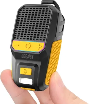 GBEAST Wearable Bluetooth Speaker, Up to 30H Playtime Clip-On Wireless Portable Speaker - Built-in Mic Hands-Free IPX6 Waterproof Wearable Speakers with RGB/Flashlight for Jobsite/Outdoor/Golf