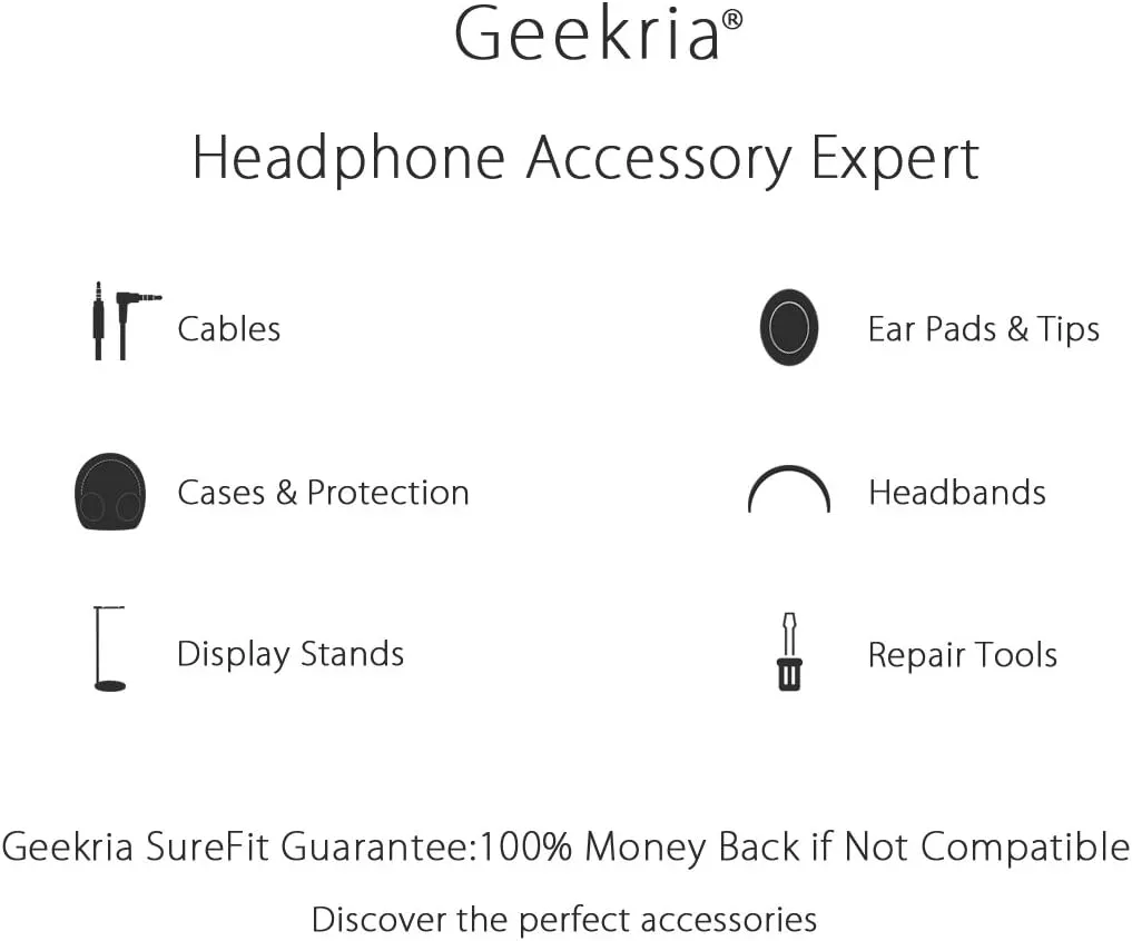Geekria 2 Pairs Flex Fabric Headphone Covers (Product Safety Certified), Washable & Stretchable Sanitary Ear Protectors for Over-Ear Headsets, Sweat-Resistant (Size M/Black)
