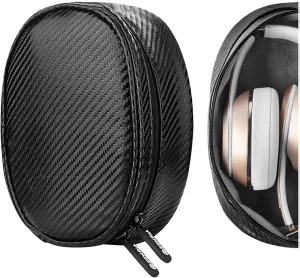 Geekria Headphone Pouch Compatible with Beats Solo 4, Solo 3, Solo 2, Studio Pro, Studio, Studio 3, Solo HD Case, Replacement Protective Travel Carrying Bag with Cable Storage (Black)
