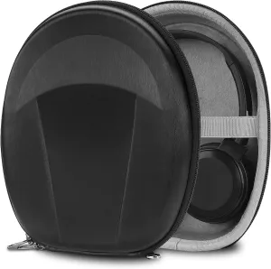 Geekria Headphones Shield Case Compatible with JVC HA-S20BT/S35BTB/S65BNB/XP50BT, Replacement Protective Hard Shell Travel Carrying Bag with Cable Storage (Black)