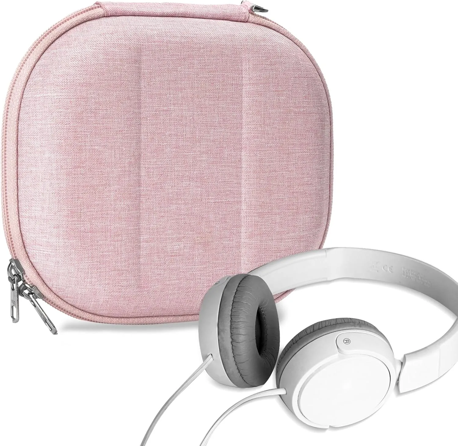 Geekria NOVA Headphones Case Compatible with Sony MDR-ZX600/ZX310AP/ZX310/ZX300, Replacement Hard Shell Travel Carrying Bag with Cable Storage (Pink)