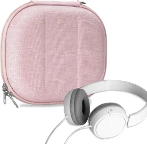 Geekria NOVA Headphones Case Compatible with Sony MDR-ZX600/ZX310AP/ZX310/ZX300, Replacement Hard Shell Travel Carrying Bag with Cable Storage (Pink)