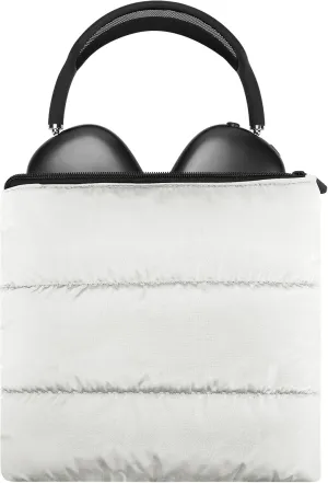 Geekria NOVA Headphones Puffy Pouch, Compatible with AirPods Max Headphone and More, Headset Carrying Bag, Soft Travel Pouch Case for Over-Ear Headphones (White)