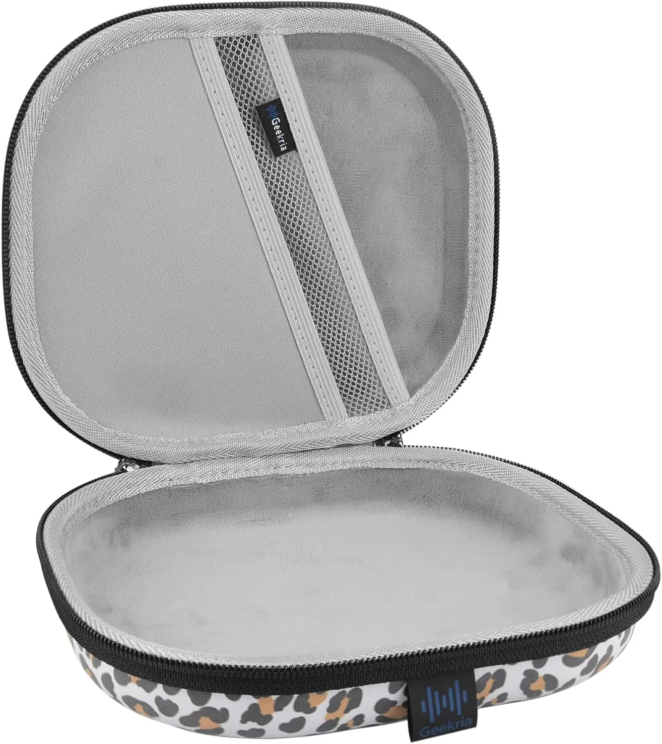 Geekria NOVA On-Ear Headphones Case Compatible with JBL Tune 510BT/660NC/560BT/500BT, Jr 310BT, Replacement Hard Shell Travel Carrying Bag with Cable Storage (Leopard Print)