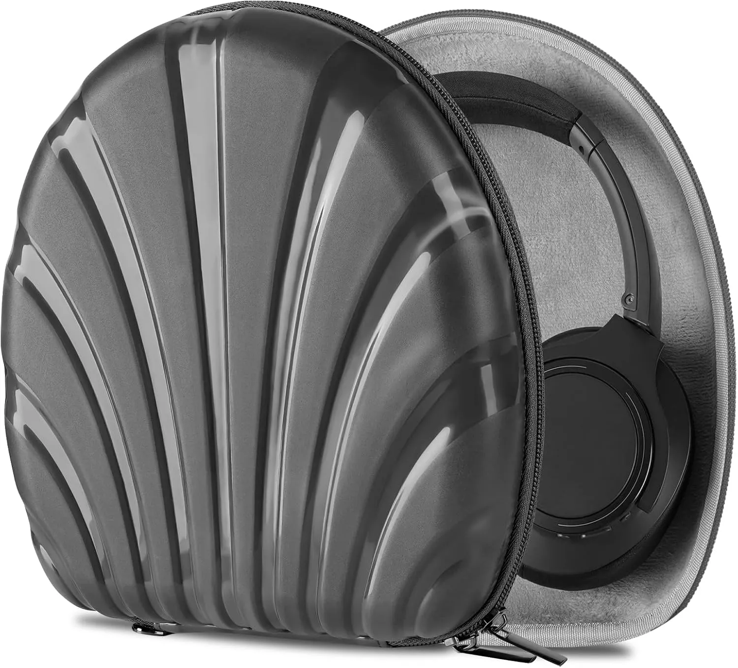 Geekria PRO Rugged Headphones Case Compatible with Audio-Technica ATH-SR50BT, ATH-MSR7, ATH-ANC700BT, Hard Shell, Portable, Multi-Layer Protection Travel Carrying Bag (Seashell, Black)