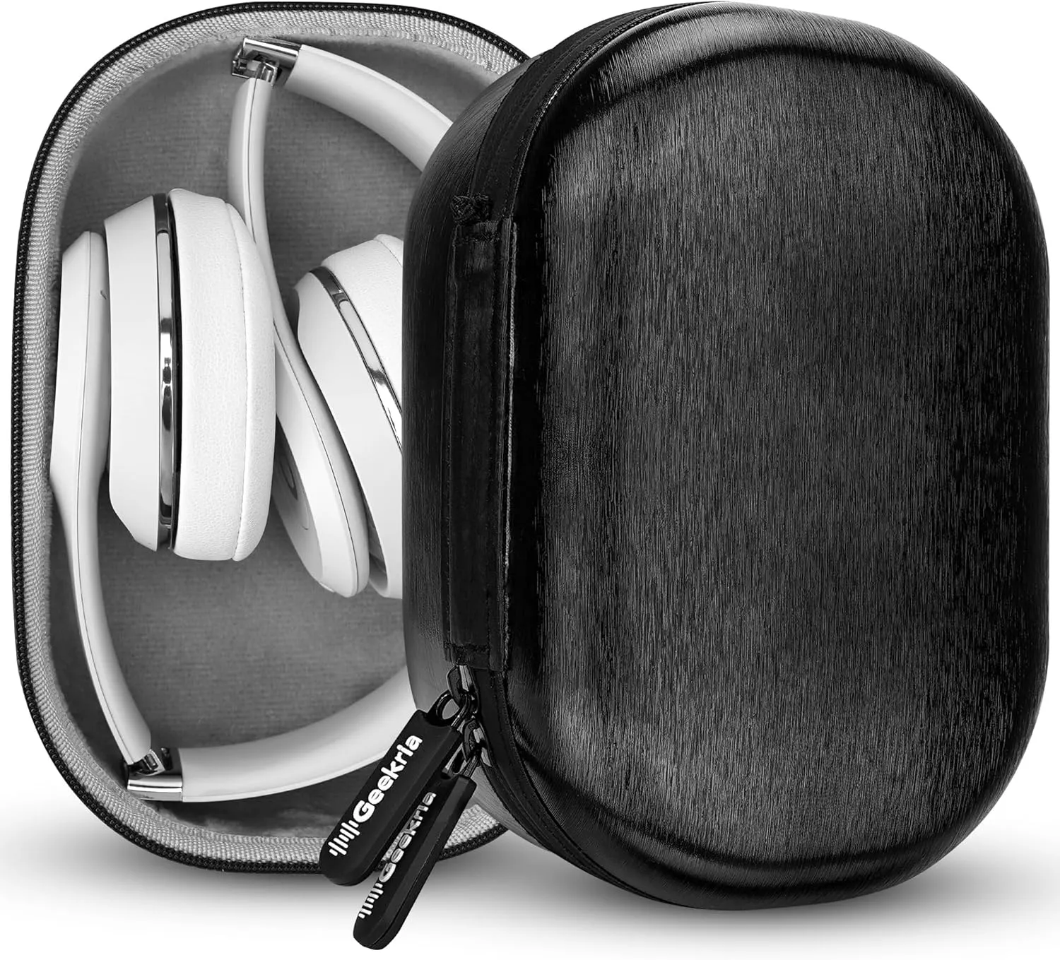 Geekria PRO Rugged Headphones Case Compatible with Beats Solo Pro/4/3/2, Hard Shell, Durable, Multi-Layer Protection Travel Carrying Bag (Black)