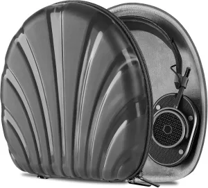 Geekria PRO Rugged Headphones Case Compatible with Master & Dynamic M & D MW75, MW65, MW60, MW50 , Hard Shell, Durable, Multi-Layer Protection Travel Carrying Bag (Seashell, Black)