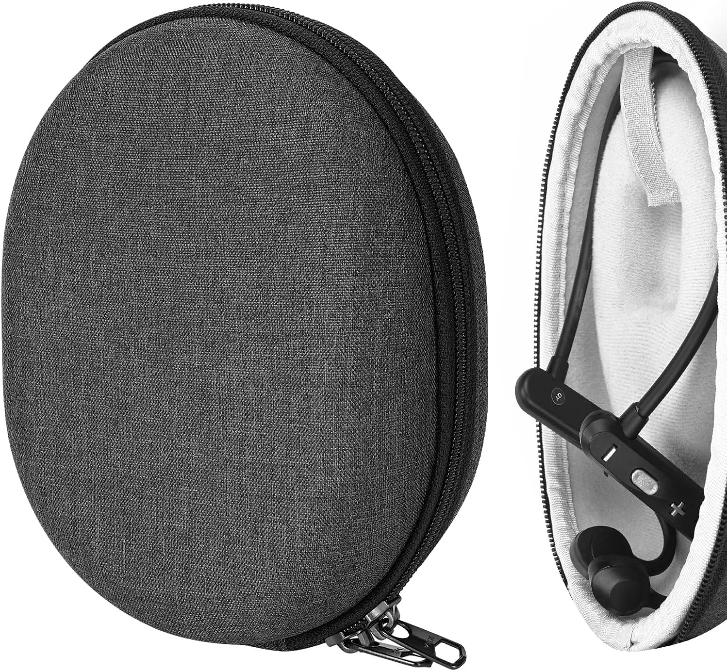 Geekria Shield Bone Conduction Headphones Case Compatible with Rumatas, Wigfar, Eyancotoi, PURERINA Case, Replacement Hard Shell Travel Carrying Bag with Cable Storage (Dark Grey)