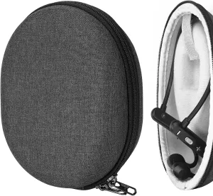 Geekria Shield Bone Conduction Headphones Case Compatible with Rumatas, Wigfar, Eyancotoi, PURERINA Case, Replacement Hard Shell Travel Carrying Bag with Cable Storage (Dark Grey)