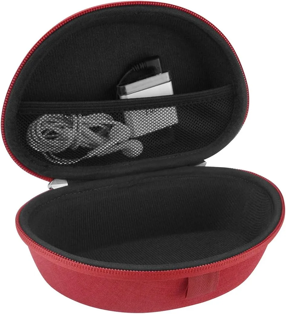 Geekria Shield Headphones Case Compatible with Beats Solo HD/4/3/2/ Pro Wireless, Replacement Hard Shell Travel Carrying Bag with Cable Storage (Red)