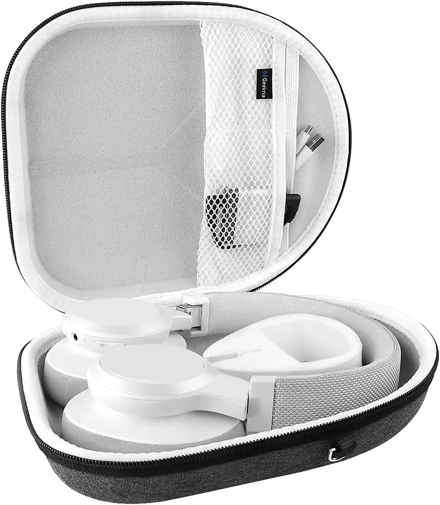 Geekria Shield Headphones Case Compatible with JBL Tune 760NC/750NC/720BT, Live 770NC, Replacement Hard Shell Travel Carrying Bag with Cable Storage (Dark Grey)