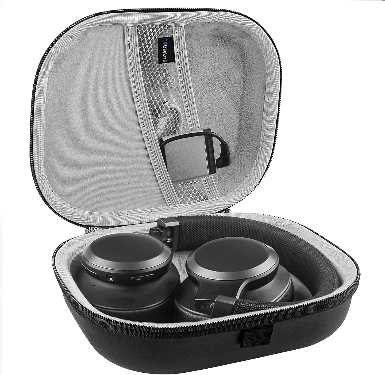 Geekria Shield Headphones Case Compatible with JBL Tune 770NC, Tour ONE, Live 770NC, Live 650BTNC, Tune 750, E65 BTNC Case, Replacement Hard Shell Travel Carrying Bag with Cable Storage (Black)