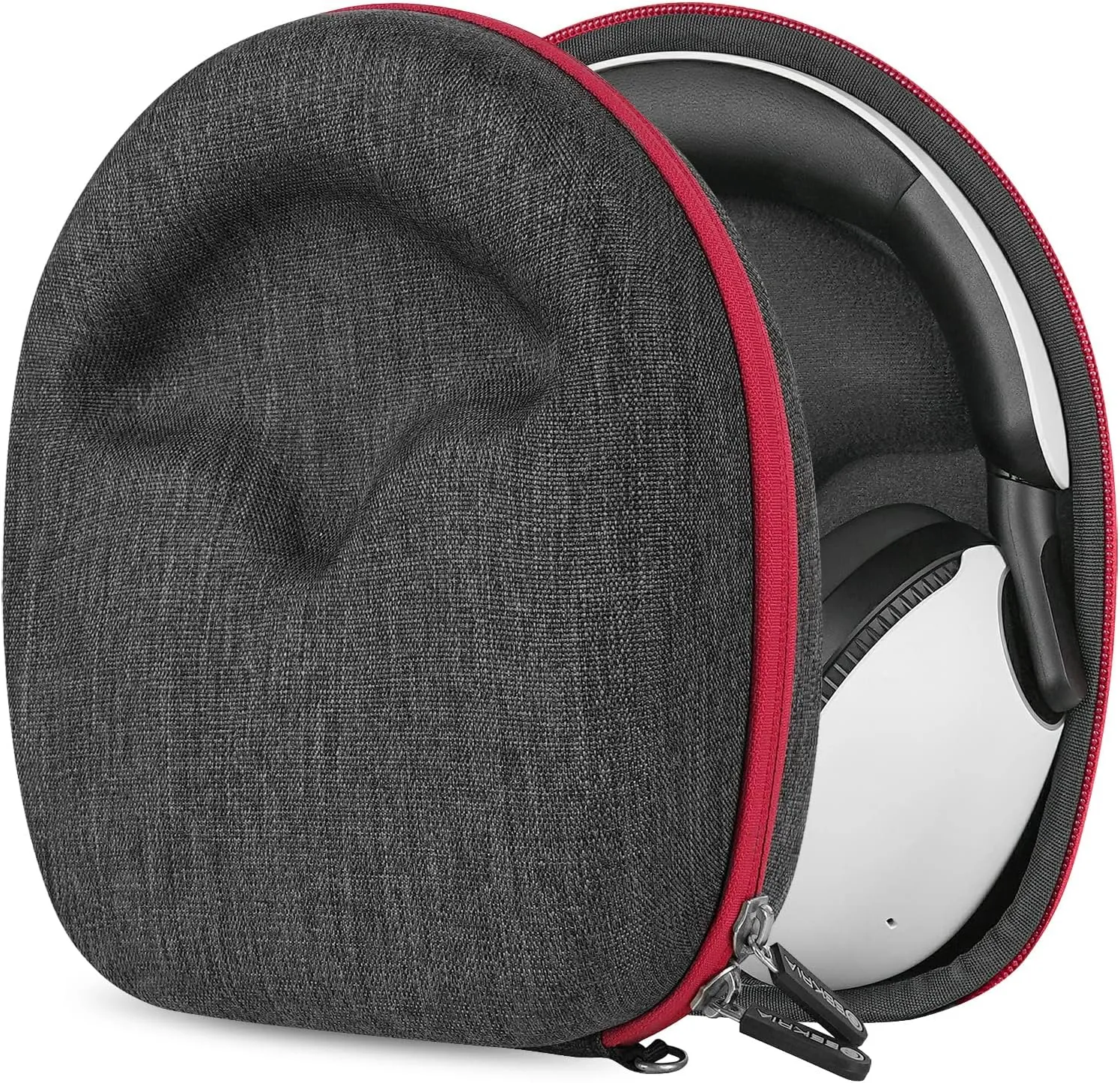 Geekria Shield Headphones Case Compatible with Sony NZONE H9, INZONE H7, INZONE H5 Case, Replacement Hard Shell Travel Carrying Bag with Cable Storage (Dark Grey)