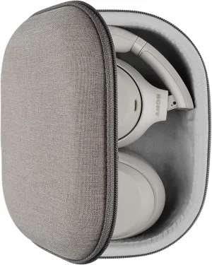 Geekria Shield Headphones Case Compatible with Sony WH-XB910N, WH-XB900N, MDR-1000X, Replacement Hard Shell Travel Carrying Bag with Cable Storage (Light Brown)