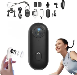 Gosnap - Go Snap Camera, Go Snap Body Cam, 2025 New Gosnap - Thumb Camera, HD 1080P/4K Pocket Action Cam, Wearable Necklace with 360 RotationSpring Clip, Mount Anywhere(Black,1080P)