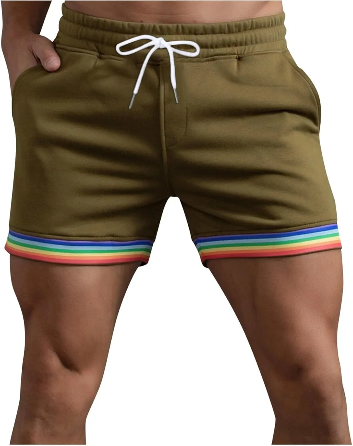 Gym Shorts for Men Slim-Fit Elastic Beach Shorts Gym Basketball Lightweight Classic Regular Activewear Pants