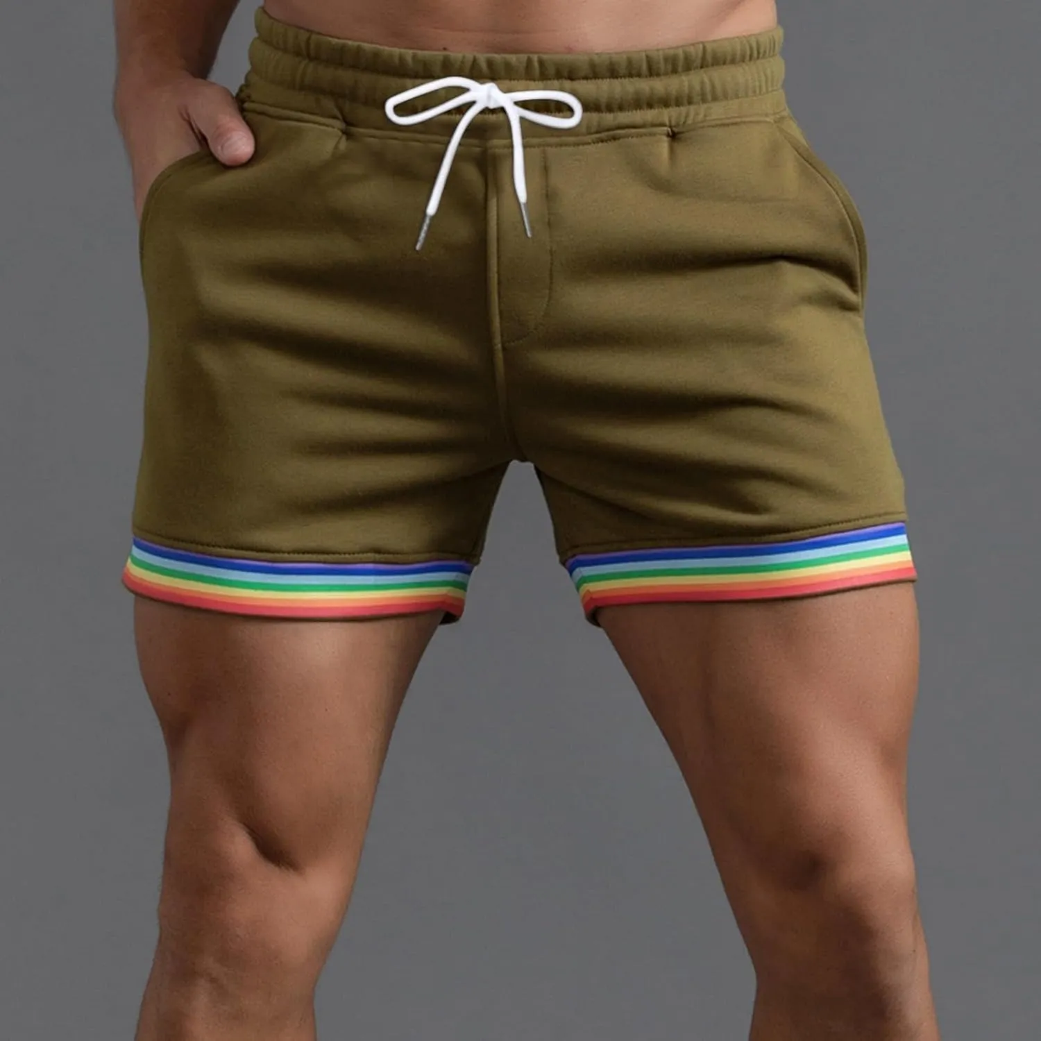 Gym Shorts for Men Slim-Fit Elastic Beach Shorts Gym Basketball Lightweight Classic Regular Activewear Pants