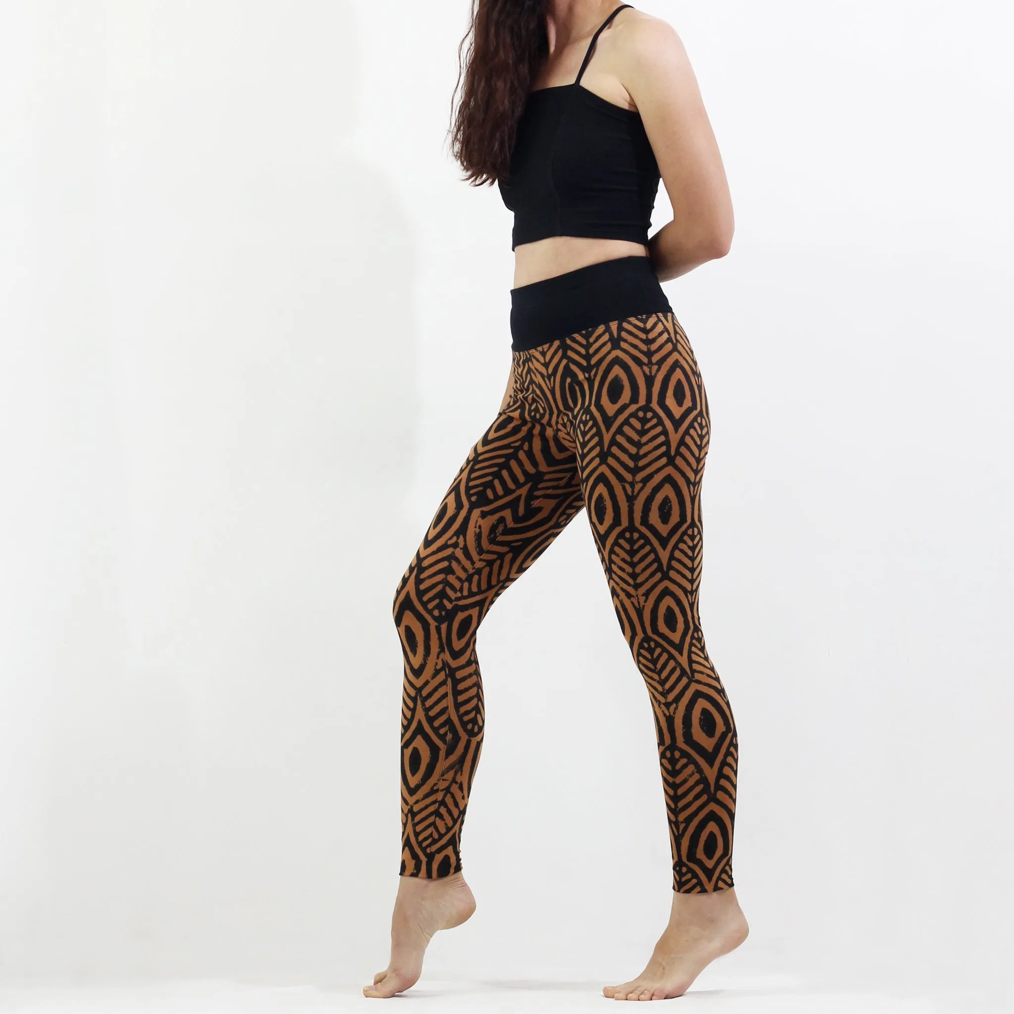 Hand Painted Leggings - Pharaohs Feathers