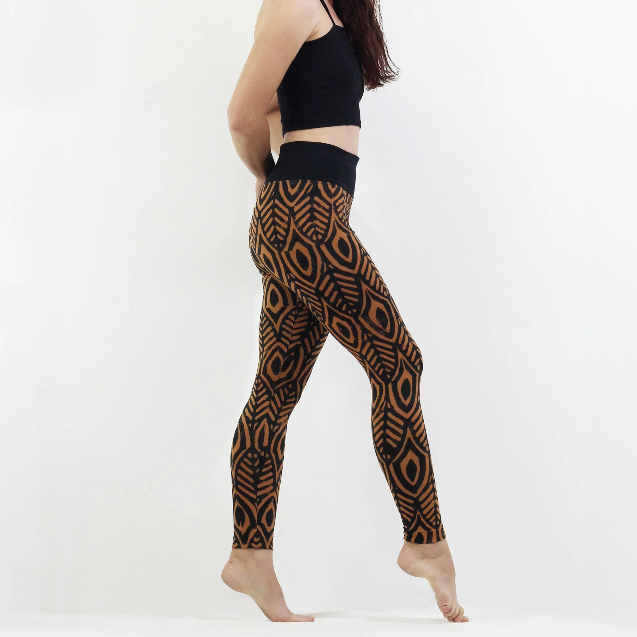 Hand Painted Leggings - Pharaohs Feathers