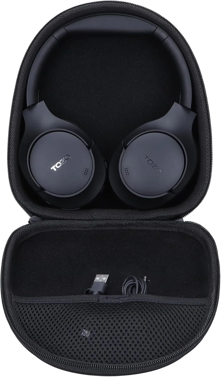Hard Case Compatible with TOZO HT2 / BERIBES WH202A / Uliptz WH203A / KVIDIO WH201A / Picun B8 / RUNOLIM RUWH301AB-US3 Hybrid Active Noise Cancelling Headphones (Black Case)