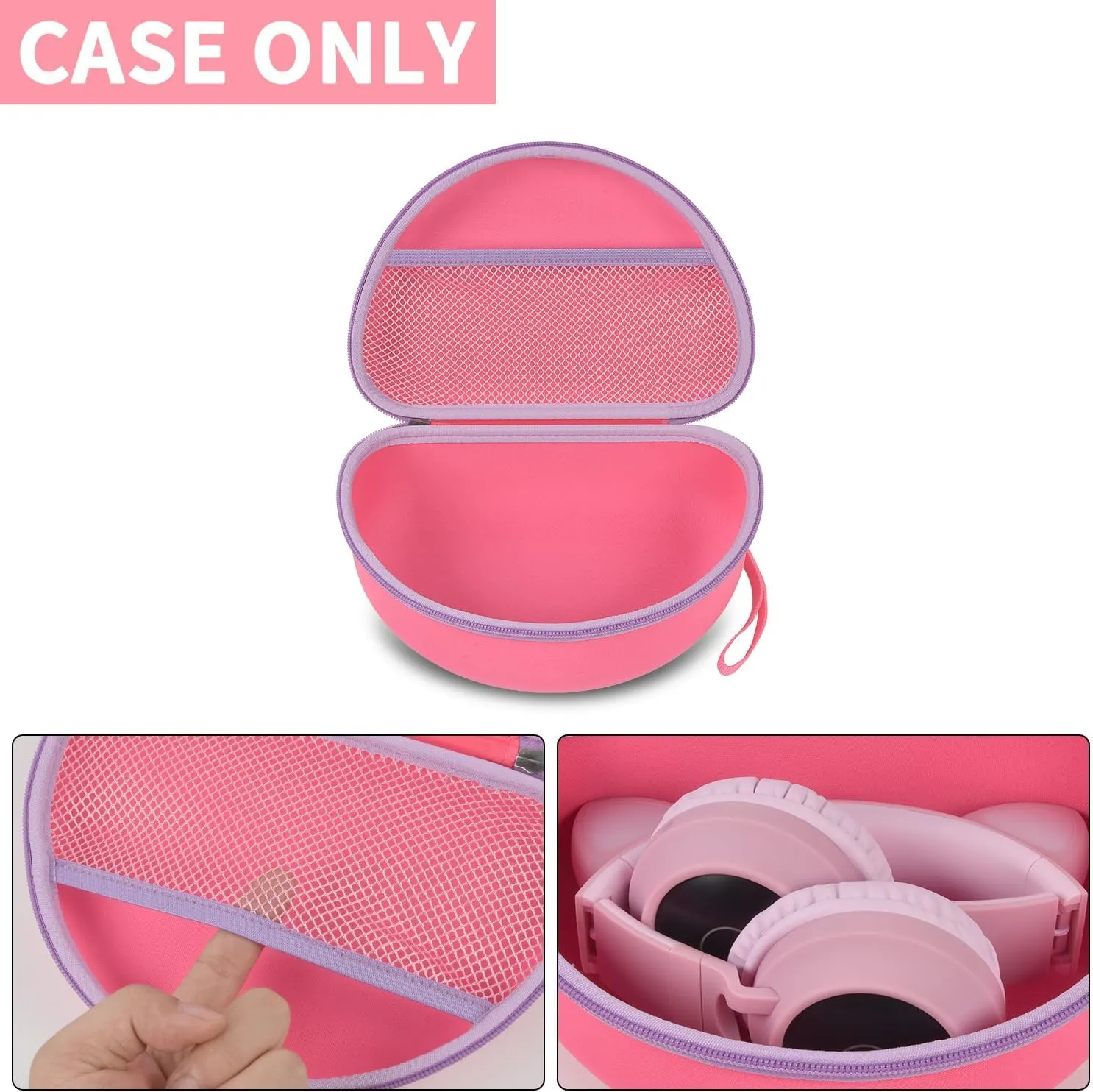 Headphone Case for Riwbox CT-7 Pink/for Jack CT-7S Cat Green 3.5mm/ for iClever IC-HS01/for Picun/for FosPower Bluetooth Wireless Over-Ear Headphones Headset Box Only,Rose Red