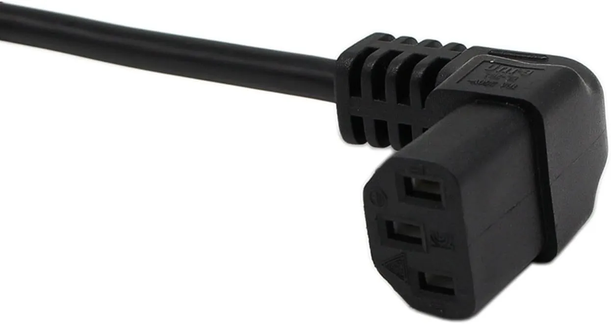 IEC 320 90 Degree C13 3-Pin Female to C14 3-Pin Male PDU UPS Power Supply Extension Cord,IEC C14 to C13 Power Cable PDU UPS Plug/Socket UP 90 Degree Wall-Mounted LCD TV(0.33ft/10cm)