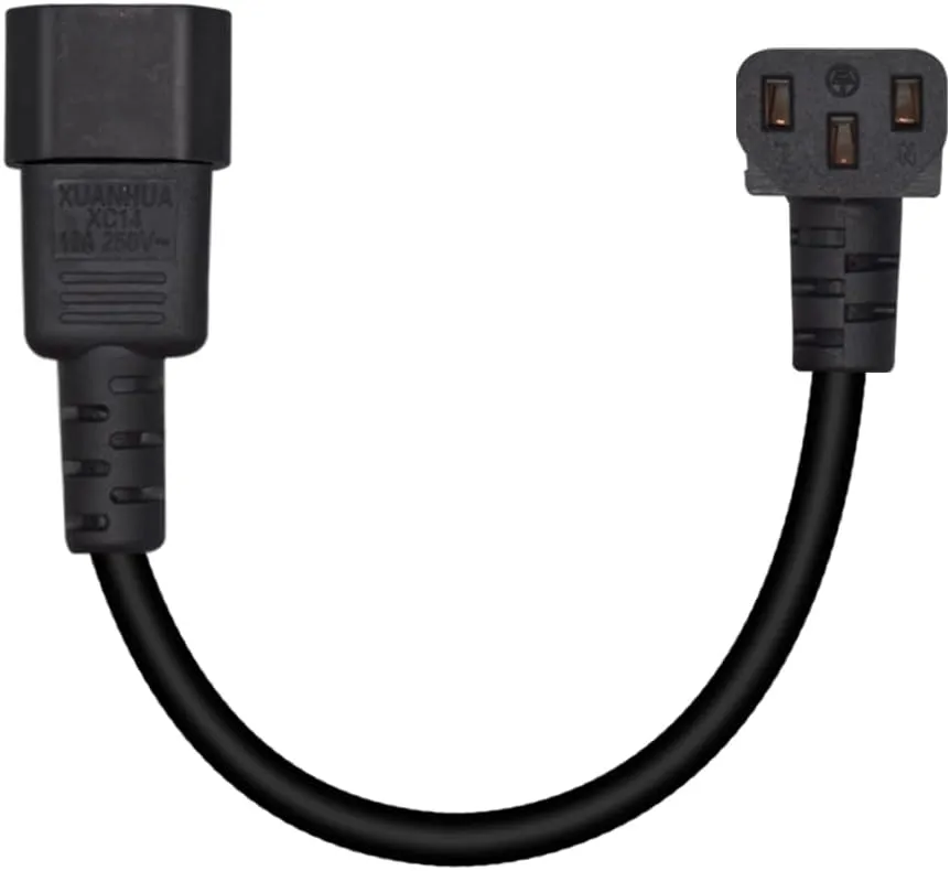 IEC 320 90 Degree C13 3-Pin Female to C14 3-Pin Male PDU UPS Power Supply Extension Cord,IEC C14 to C13 Power Cable PDU UPS Plug/Socket UP 90 Degree Wall-Mounted LCD TV(0.33ft/10cm)