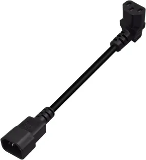 IEC 320 90 Degree C13 3-Pin Female to C14 3-Pin Male PDU UPS Power Supply Extension Cord,IEC C14 to C13 Power Cable PDU UPS Plug/Socket UP 90 Degree Wall-Mounted LCD TV(0.33ft/10cm)