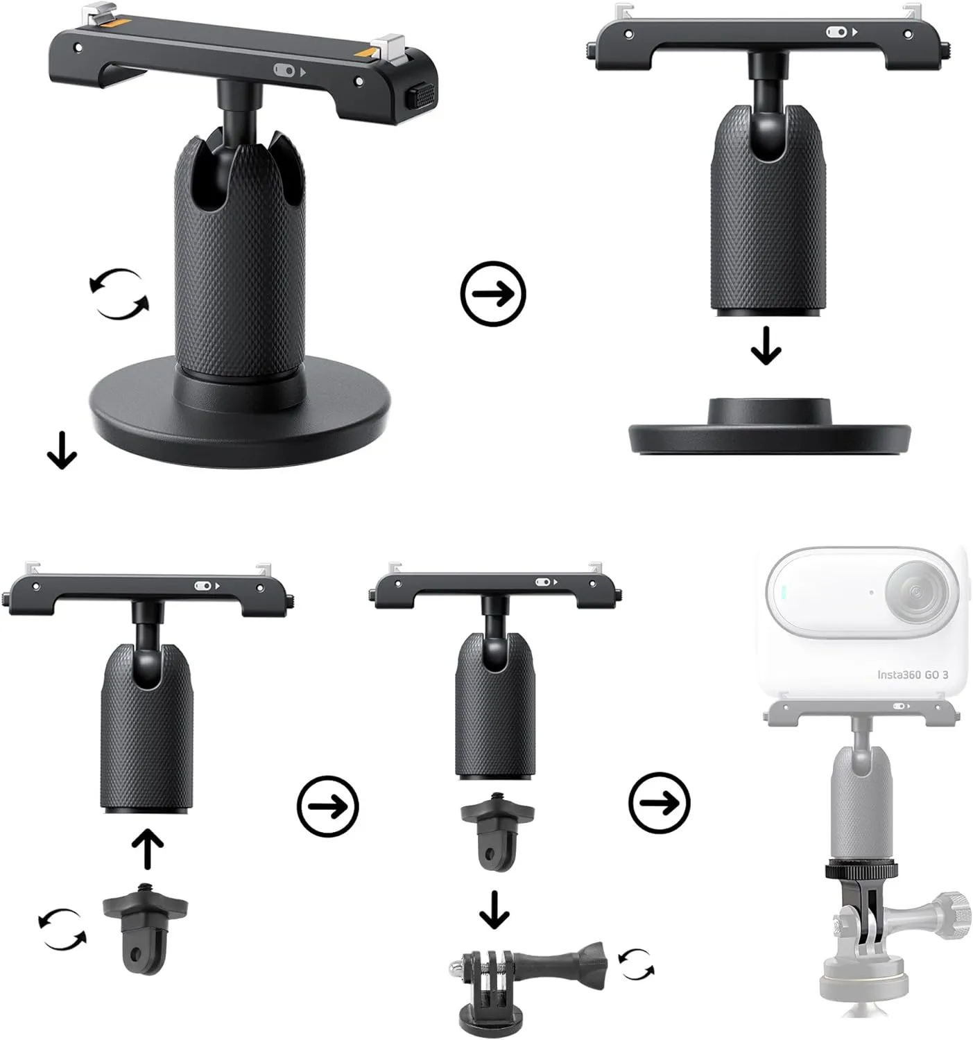 Insta360 GO 3S (White) 128GB Tiny Mighty 4K Action Vlogging Camera, Portable, Mount Anywhere, Waterproof, Stabilization, Hands-Free POV,   Action Pod and Wearable Accessories   50-in-1 Accessory Kit