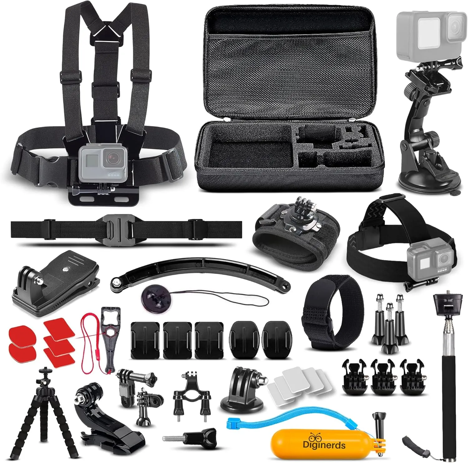 Insta360 GO 3S (White) 128GB Tiny Mighty 4K Action Vlogging Camera, Portable, Mount Anywhere, Waterproof, Stabilization, Hands-Free POV,   Action Pod and Wearable Accessories   50-in-1 Accessory Kit
